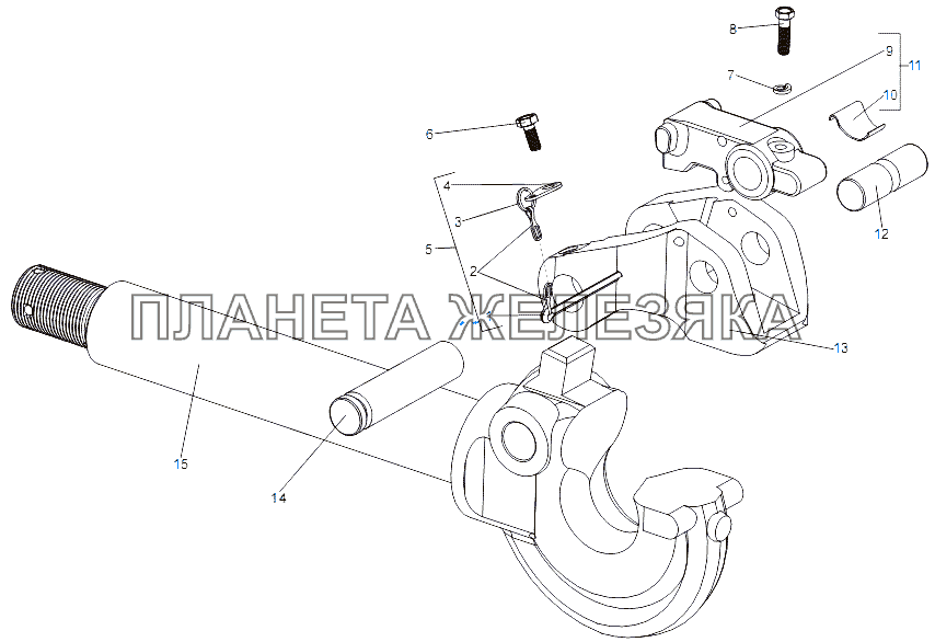 Крюк буксирный 535-2805012 МЗКТ-79091