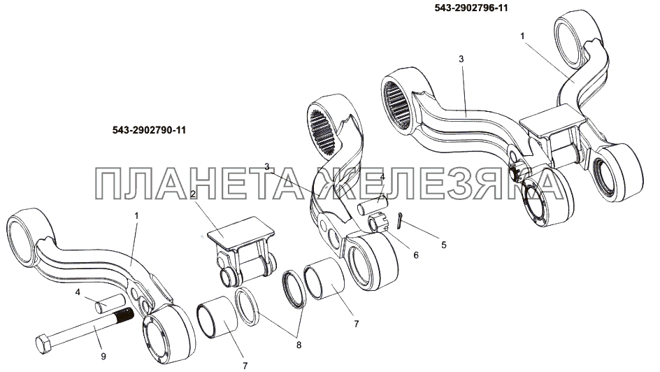 Рычаги подвески верхние МЗКТ-7429