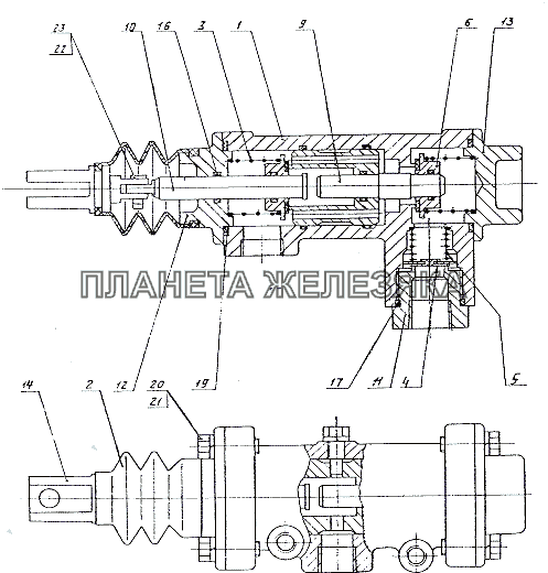 Кран управления давлением в системе накачки шин МЗКТ-751652