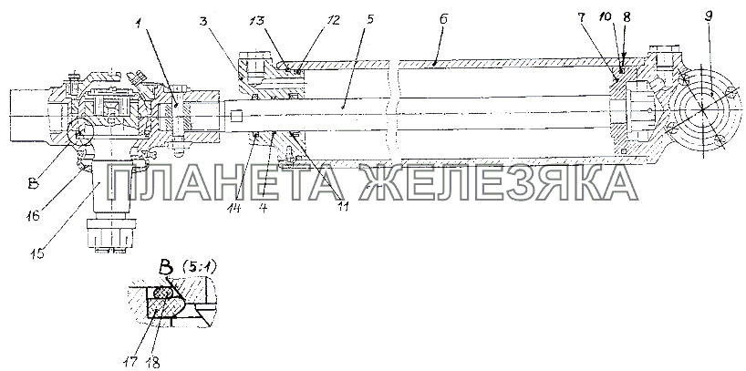 Цилиндр механизма усилительного МЗКТ-79096