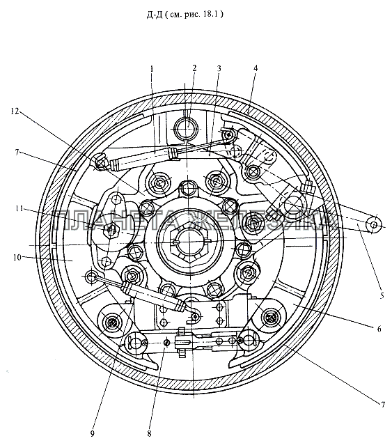 Тормоз стояночный и его привод МЗКТ-79092 (нов.)