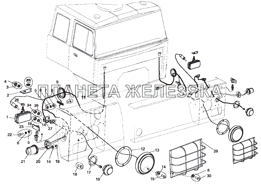 Установка головного освещения МЗКТ-79096