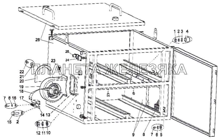 Аккумуляторный контейнер 74131-3748002 МЗКТ-79092 (нов.)