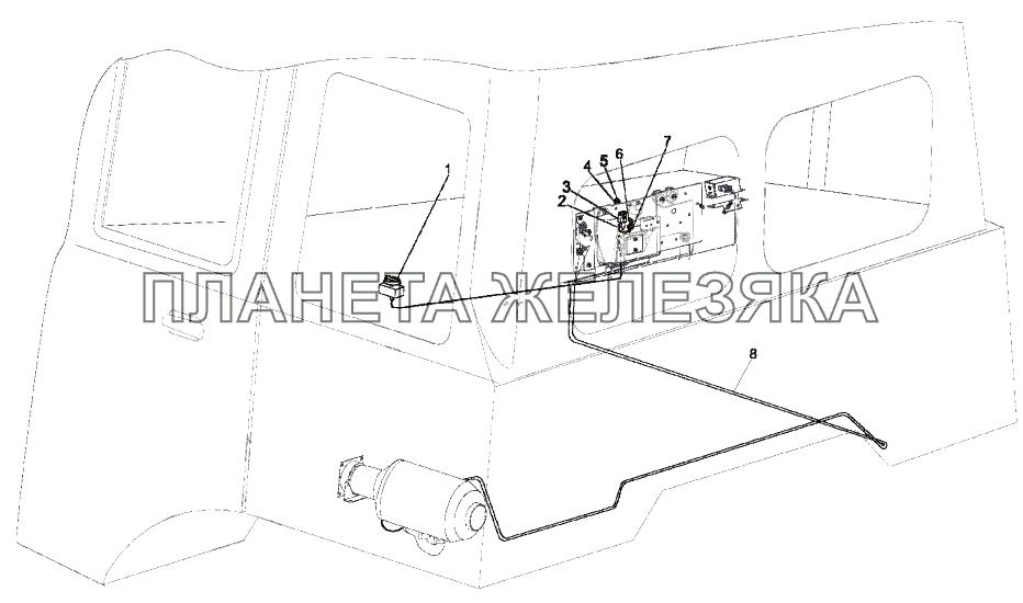 Установка электрооборудования воздушного отопителя МЗКТ-79096