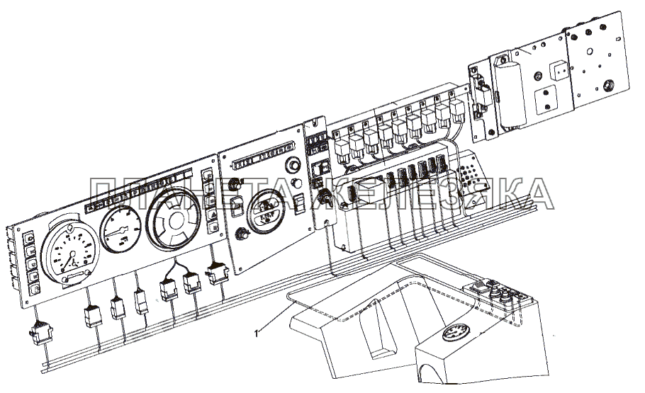 Установка электрооборудования в кабине МЗКТ-79097