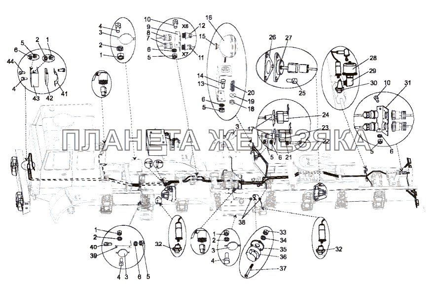 Установка электрооборудования на шасси МЗКТ-79097