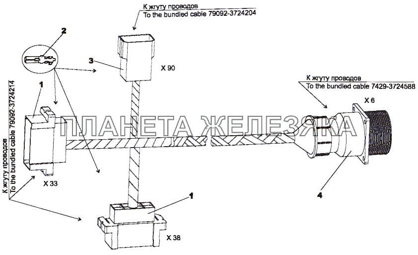 Жгут проводов 7429-3724580 МЗКТ-79091