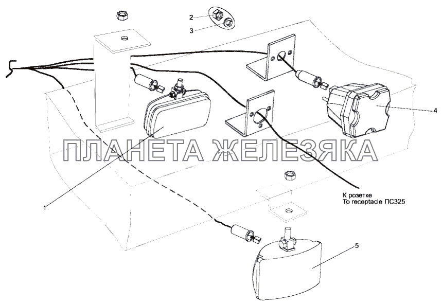 Установка задних фонарей МЗКТ-79096