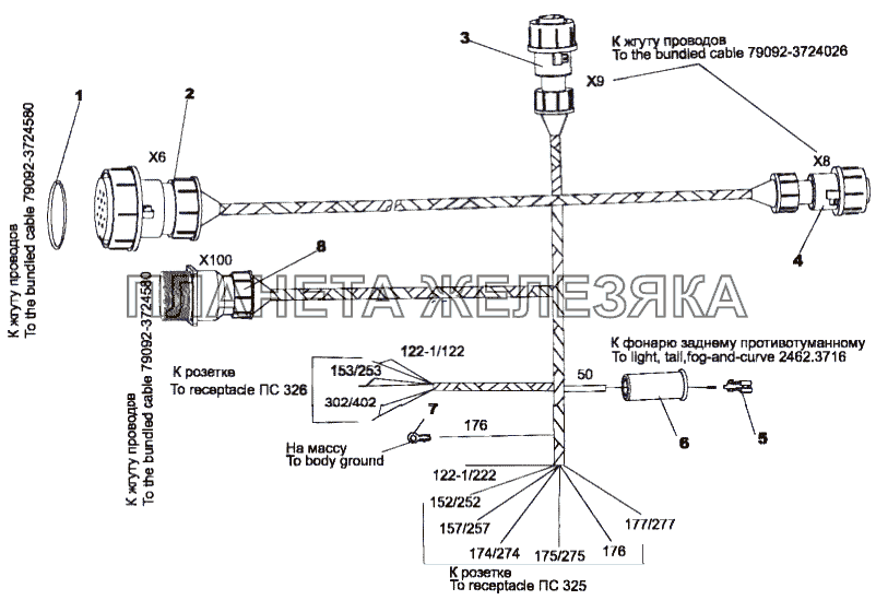 Жгут проводов 79096-3724588 МЗКТ-7429