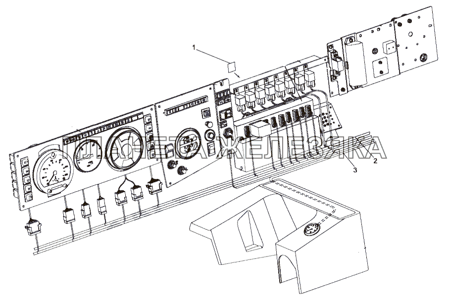 Установка электрооборудования в кабине МЗКТ-79096