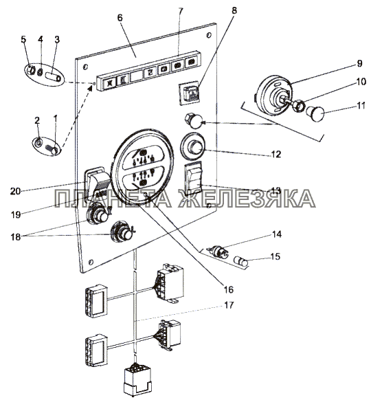 Панель приборов шасси 7429-3800009 МЗКТ-7429