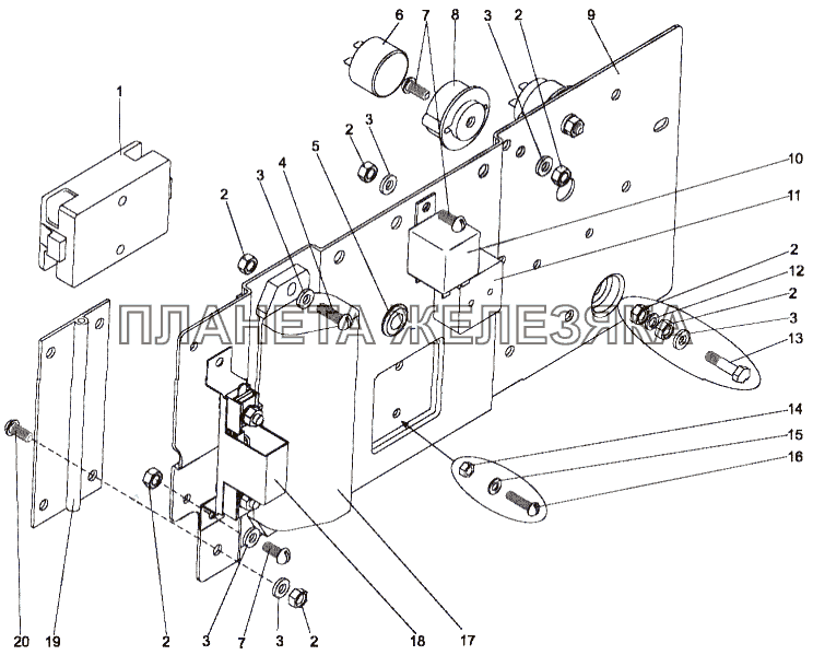 Панель блоков предохранителей и реле МЗКТ-79092 (нов.)