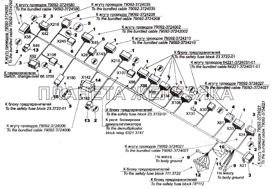 Жгут проводов панели приборов шасси 7429-3724214 МЗКТ-79096