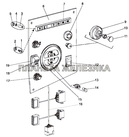 Панель приборов шасси 79092-3800009 МЗКТ-79092 (нов.)