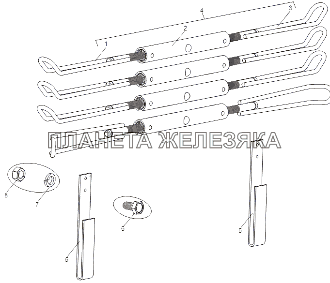 Установка талрепов МЗКТ-751652