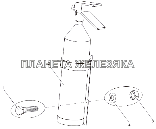 Установка огнетушителя МЗКТ-75165