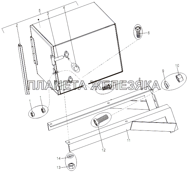 Установка инструментального ящика МЗКТ-75165