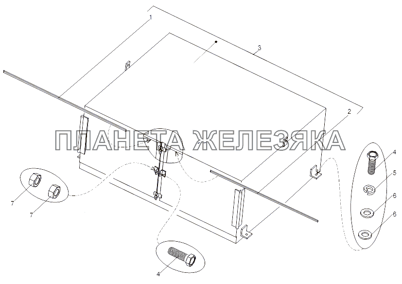 Установка инструментального ящика МЗКТ-79091