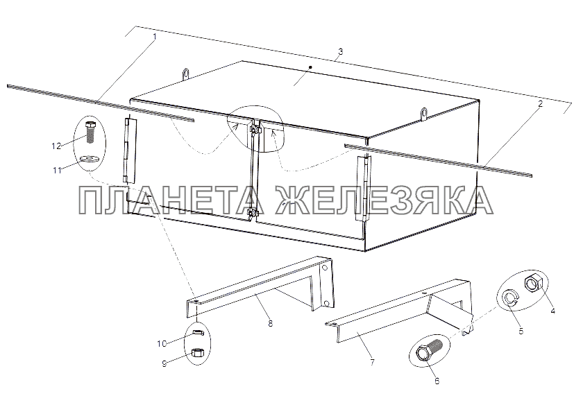 Установка инструментального ящика МЗКТ-79097