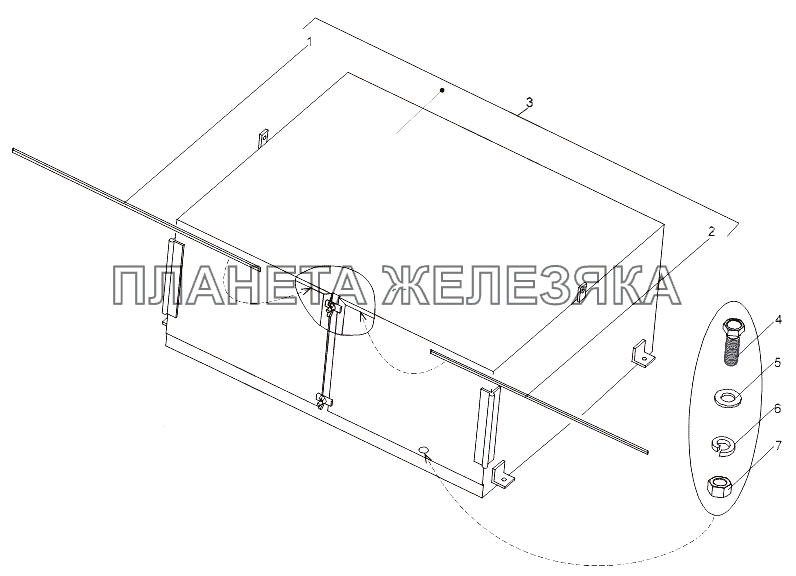 Установка инструментального ящика МЗКТ-79096