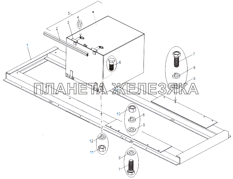 Установка инструментального ящика МЗКТ-79091