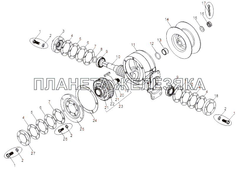 Редуктор подъемника 5247Б-3925220-A2 МЗКТ-79097