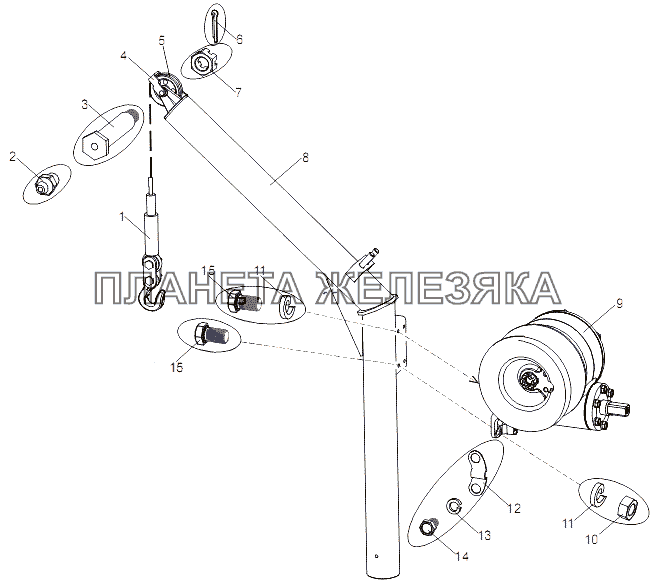 Стрела подъемника 79096-3925010 МЗКТ-75165