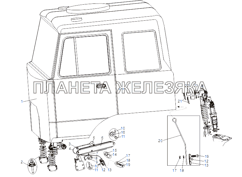 Установка кабины МЗКТ-79091