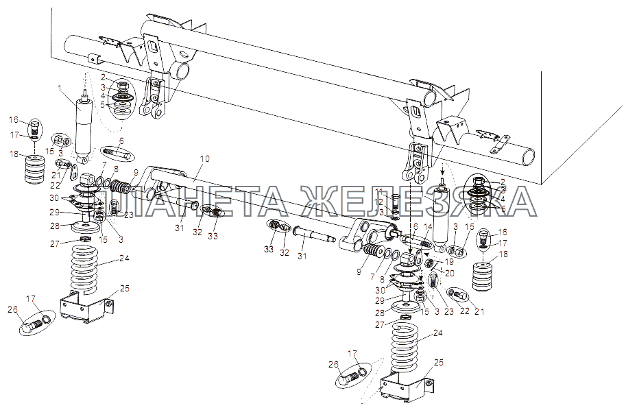 Подрессоривание кабины переднее МЗКТ-79092 (нов.)