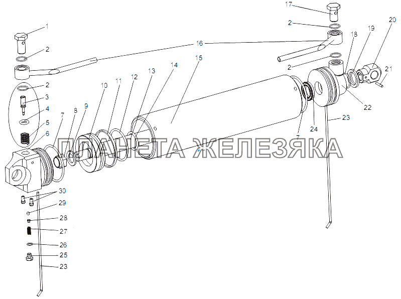 Цилиндр гидравлический 79092-5003010-10 МЗКТ-79091