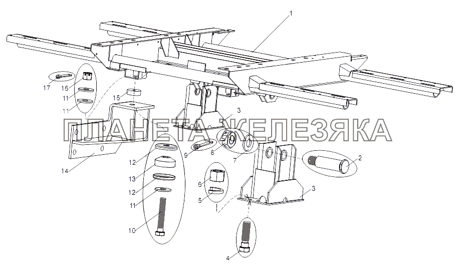 Установка подрамника МЗКТ-79092 (нов.)