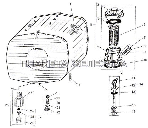 Бак топливный 7930-1101010 МЗКТ-74296