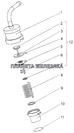 Клапан редукционный 6525-1304010 МЗКТ-74296 Клапан редукционный 6525-1304010 МЗКТ-74296