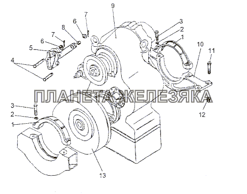 Установка раздаточной коробки МЗКТ-74296