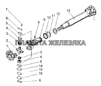 Вал карданный 547A-2201010-01 МЗКТ-74296 Вал карданный 547A-2201010-01 МЗКТ-74296