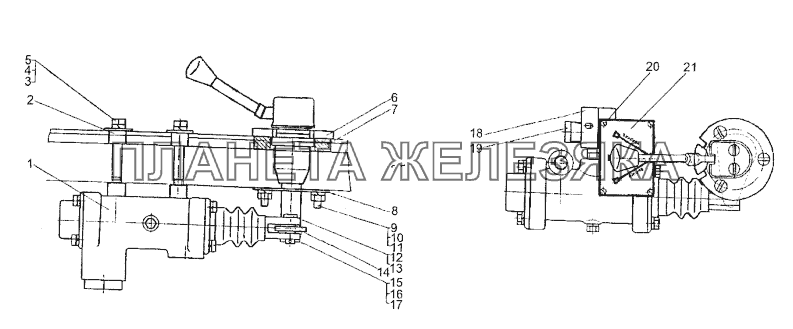 Установка крана накачки шин МЗКТ-74296