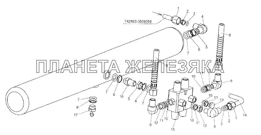 Установка клапана защитного МЗКТ-74296