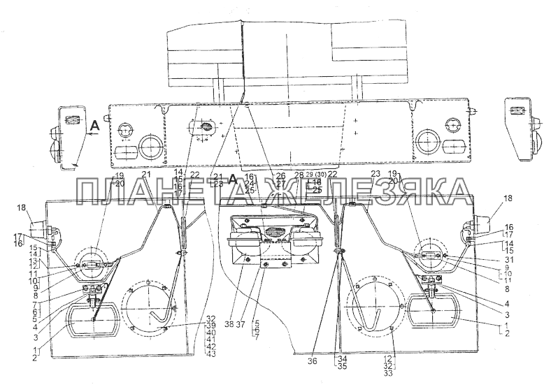 Установка головного освещения МЗКТ-74296