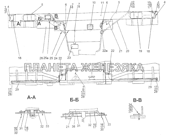 Установка задних фонарей МЗКТ-74296