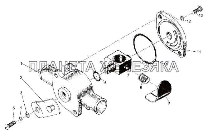 Кран управления отопителем МЗКТ-74296