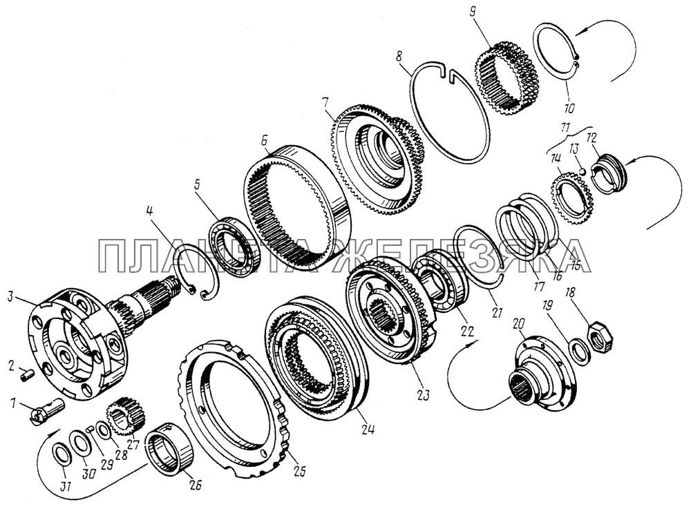 Детали коробки передач МЗКТ-79092