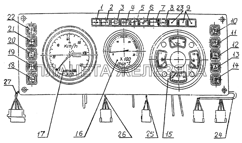 Щиток приборов МЗКТ-79092