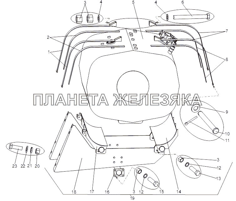 Установка топливных баков МЗКТ-7930-200