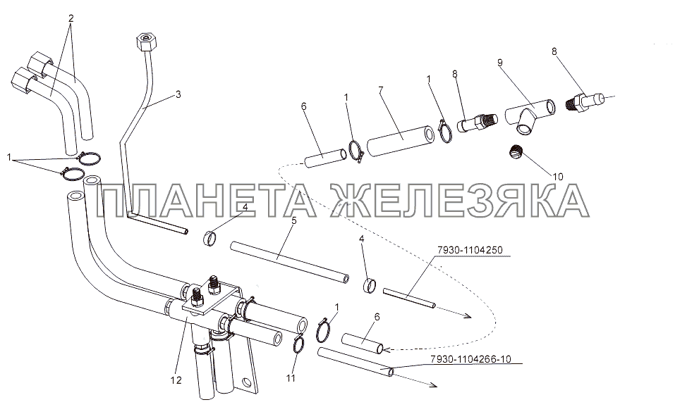 Топливопроводы к двигателю МЗКТ-7930-200