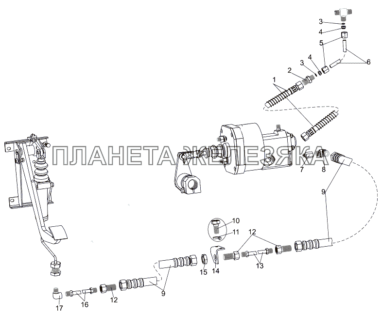 Установка привода управления сцеплением МЗКТ-7930-200