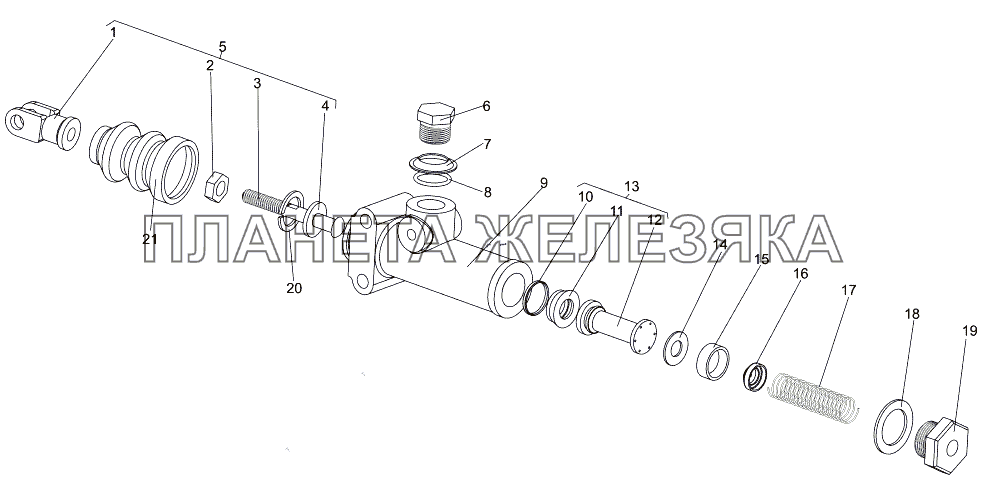 Подпедальный цилиндр МЗКТ-7930-200