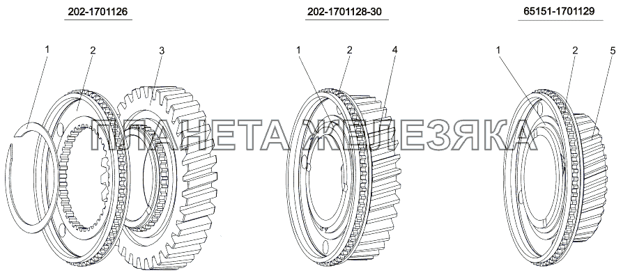 Шестерня 2-й, 3-й, 5-й передачи МЗКТ-7930-200