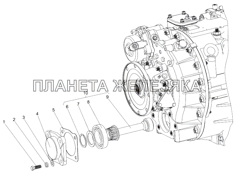 Установка вала отбора мощности МЗКТ-7930-200