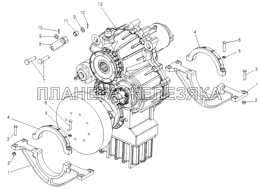 Установка раздаточной коробки МЗКТ-7930-200