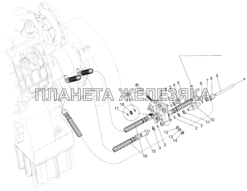 Установка управления раздаточной коробкой МЗКТ-7930-200